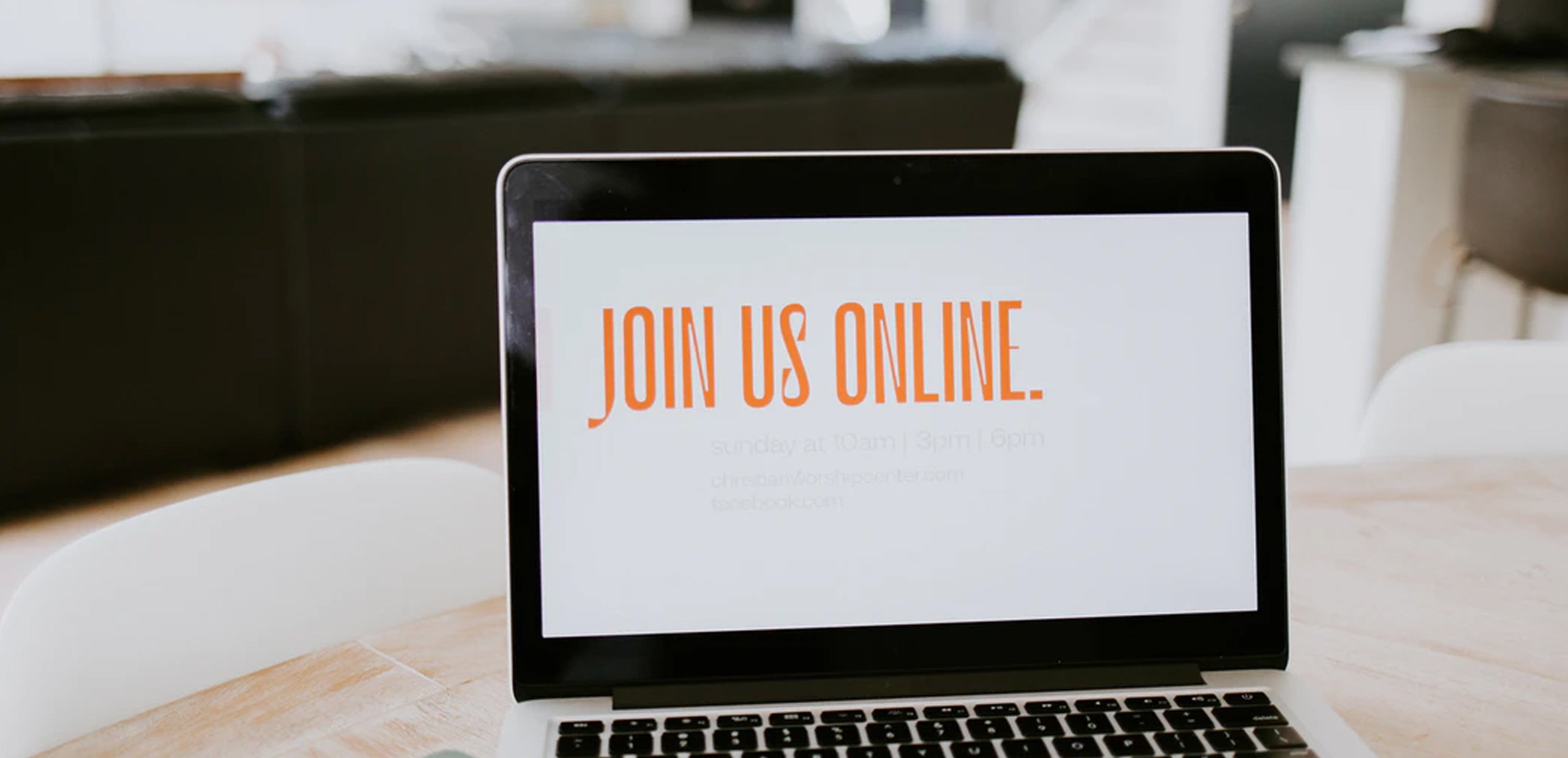 online Portatil con frase join us online